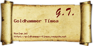 Goldhammer Tímea névjegykártya